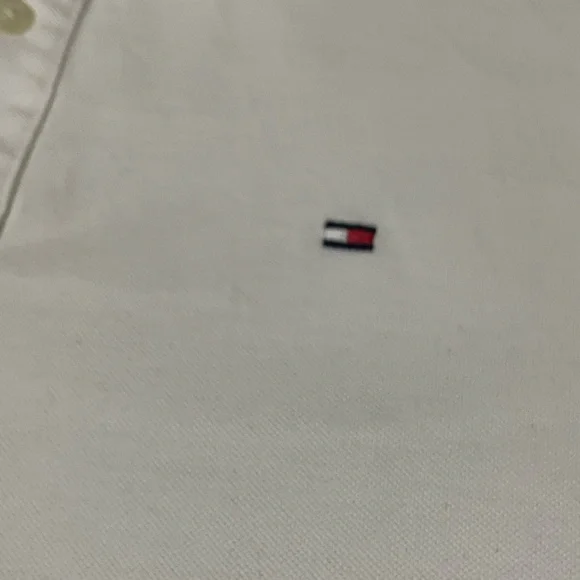 Tommy Hilfiger White and Navy Polo Shirt - Picture 6 of 8